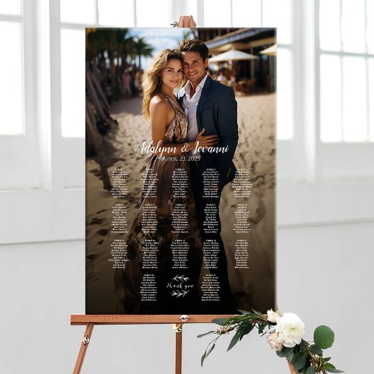 Poster Carte mariage photo élégante 17 tables