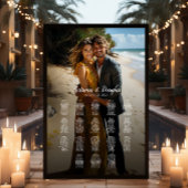 Poster Carte mariage photo élégante 18 tables