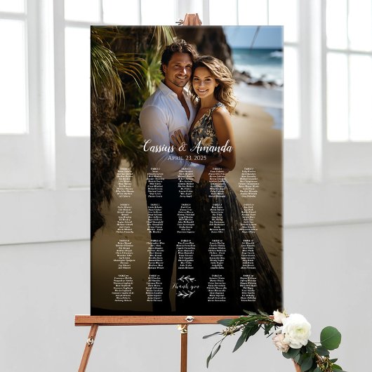 Poster Carte mariage photo élégante 19 tables