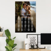 Poster Carte mariage photo élégante 19 tables (Bureau à domicile)