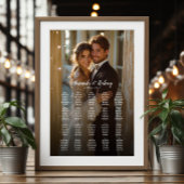 Poster Carte mariage photo élégante 20 tables