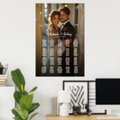 Poster Carte mariage photo élégante 20 tables (Bureau à domicile)