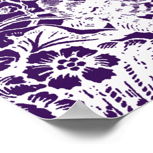 Poster Carte mariage Plat victorien violet pourpre (Coin)