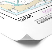 Poster Carte marine de Cape Cod Bay 13246 (Coin)