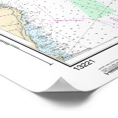 Poster Carte marine de la baie Narragansett 13221 (Coin)