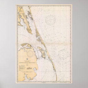 Poster Carte marine des Banques extérieures, Caroline du
