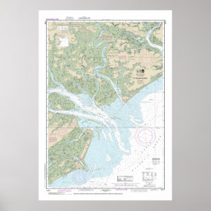 Poster Carte marine du détroit de Sainte-Hélène 11517