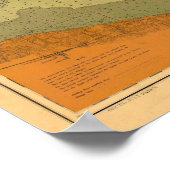 Poster Carte marine du lac Saint Clair, MI 1903 (Coin)