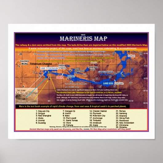 Poster Carte Mars Marineris (Devant)