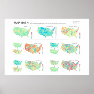 Poster Carte Math : Etats-Unis de Ratios