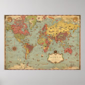 Poster Carte Mercator du monde (Devant)