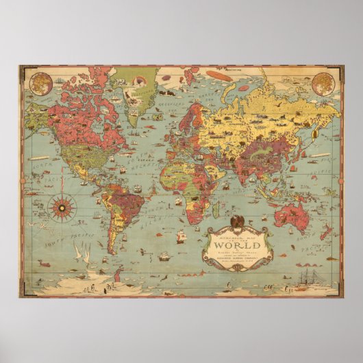 Poster Carte Mercator du monde (Devant)