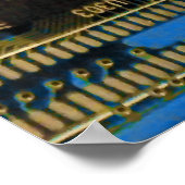 Poster Carte mère de disque dur d'ordinateur - Bleu (Coin)