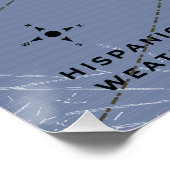 Poster Carte météorologique d'Hispaniola (Coin)