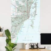 Poster Carte Miami Florida (1981) (Bureau à domicile)