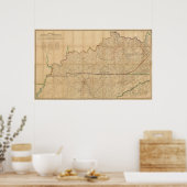 Poster Carte militaire des États du Kentucky (Cuisine)