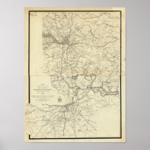 Poster Carte militaire des États-Unis