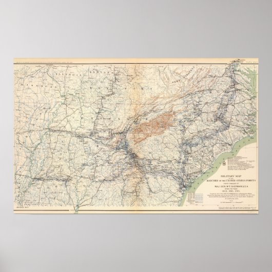 Poster Carte militaire, T.N.-O. Sherman (Devant)