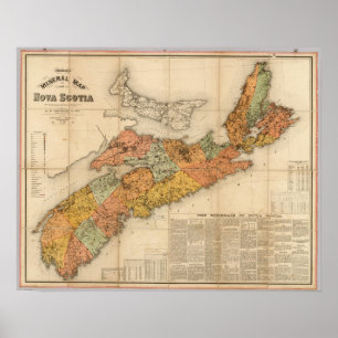 Poster Carte minérale de l'église de la Nouvelle-Écosse