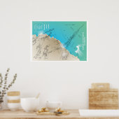 Poster Carte minière sous-marine Cornish (Cuisine)