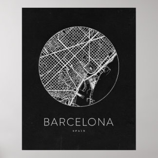 Poster Carte minimaliste de Barcelone