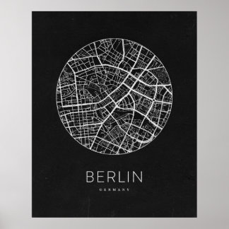 Poster Carte minimaliste de Berlin