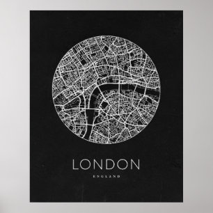 Poster Carte minimaliste de Londres City