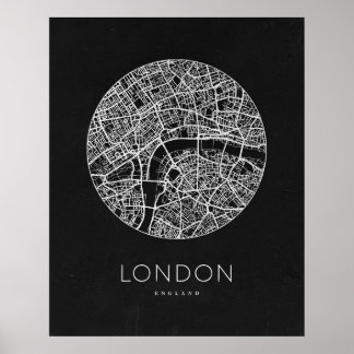 Poster Carte minimaliste de Londres City