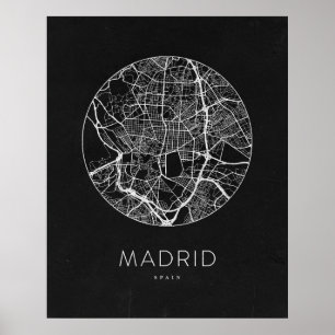 Poster Carte minimaliste de Madrid