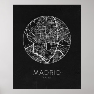 Poster Carte minimaliste de Madrid