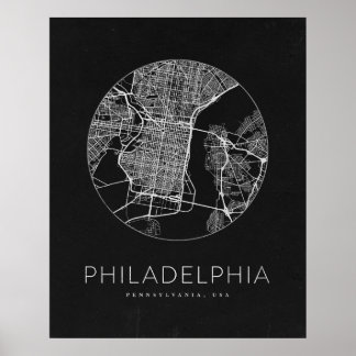 Poster Carte minimaliste de Philadelphie
