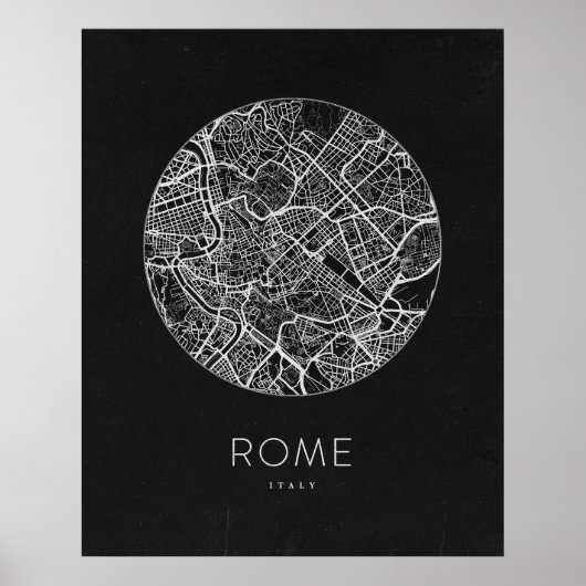 Poster Carte minimaliste de Rome (Devant)