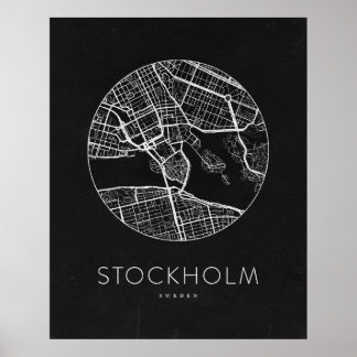 Poster Carte minimaliste de Stockholm