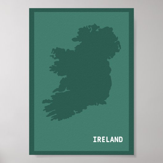 Poster Carte Moderne De L'Irlande / Éire | Irish Emerald (Devant)