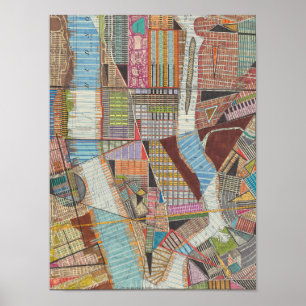 Poster Carte moderne de New York II