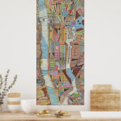 Poster Carte moderne de New York III (Cuisine)