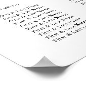 Poster Carte moderne de siège de réception de mariage (Coin)