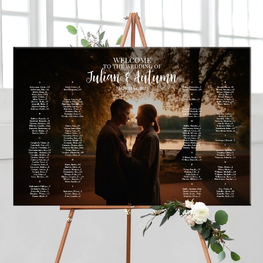 Poster Carte moderne des sièges mariages avec photo