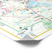 Poster Carte moderne du parc national de Yellowstone (Coin)