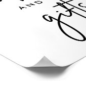 Poster Carte moderne et cadeaux Réception de mariage Tabl (Coin)