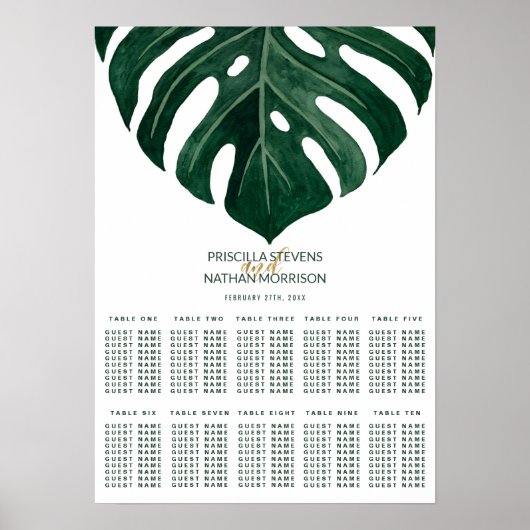 Poster Carte moderne Tropical Swiss Cheese Gold Seese (Devant)