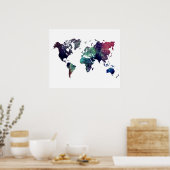 Poster carte mondiale (Cuisine)