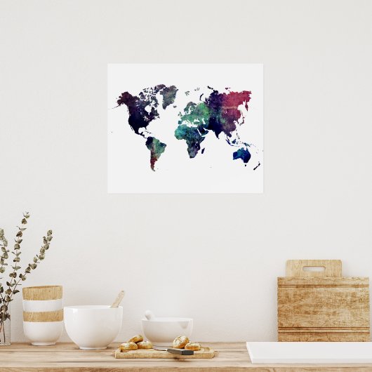 Poster carte mondiale (Cuisine)