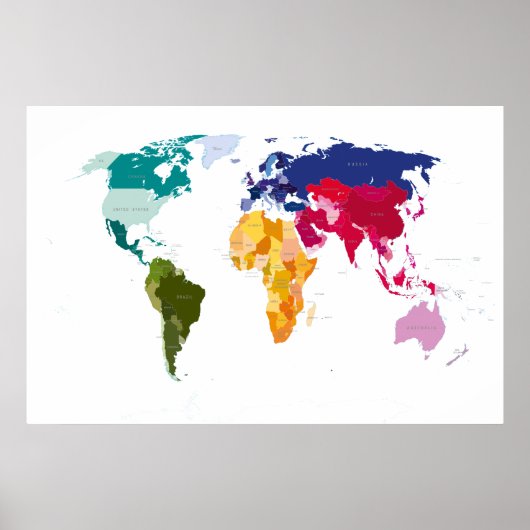 Poster Carte mondiale (Devant)