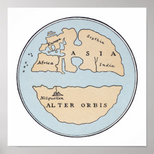POSTER CARTE MONDIALE, 1ER SIÈCLE