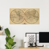 Poster Carte mondiale 2 (Bureau à domicile)