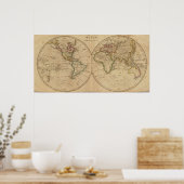 Poster Carte mondiale 3 (Cuisine)