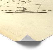 Poster Carte mondiale avec Latitude et Longititude (Coin)