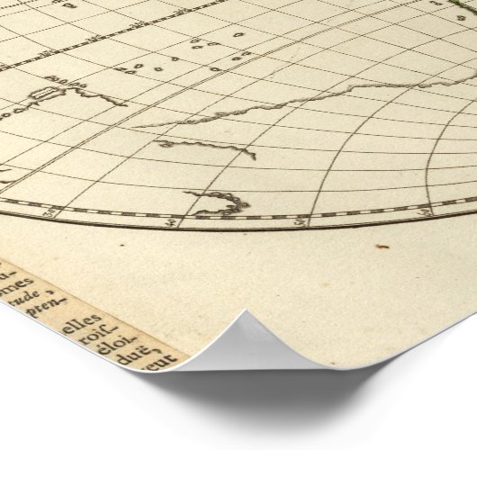 Poster Carte mondiale avec Latitude et Longititude (Coin)