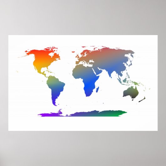POSTER CARTE MONDIALE COLORÉE (Devant)